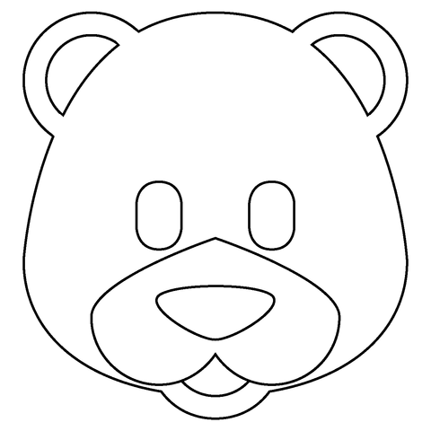 Bear Face Emoji Coloring Page